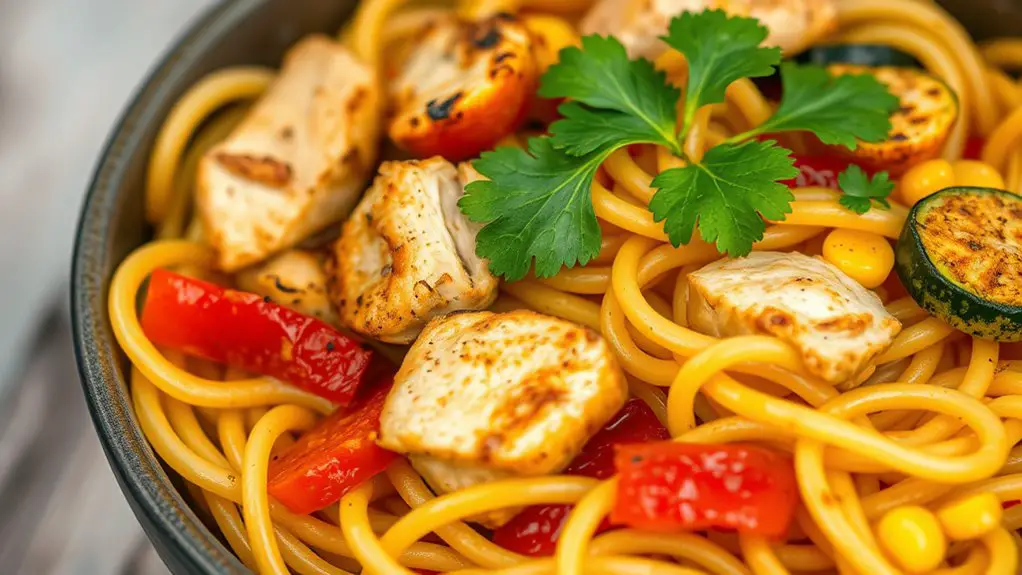 chicken and vegetable fideo