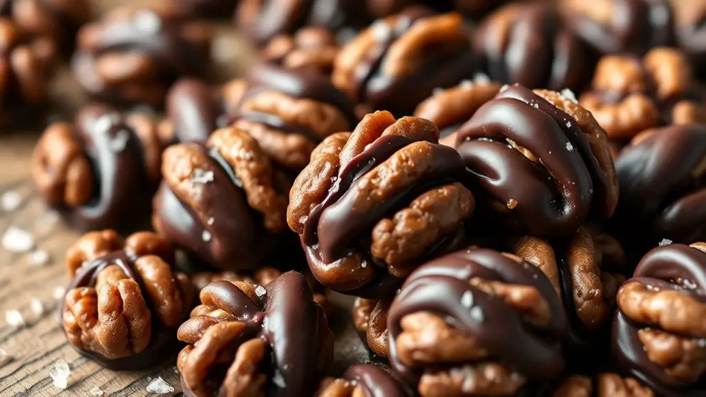 chocolate coated candied walnuts