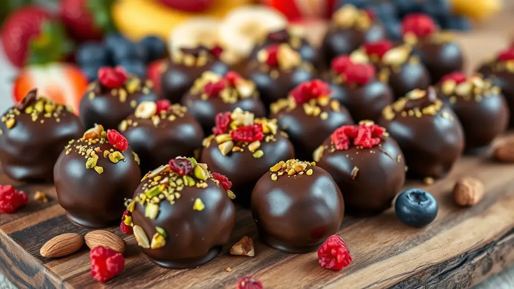 chocolate covered fruit bites