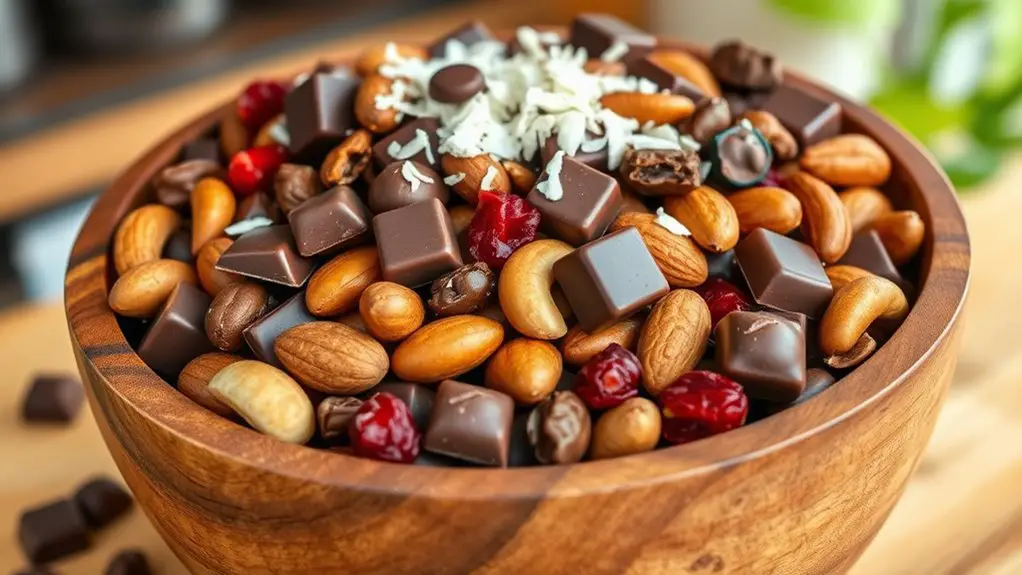 chocolate filled snack mix