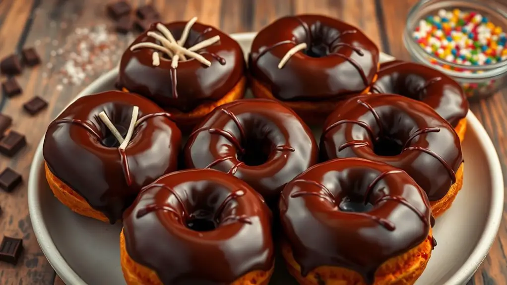 chocolate glazed baked donuts