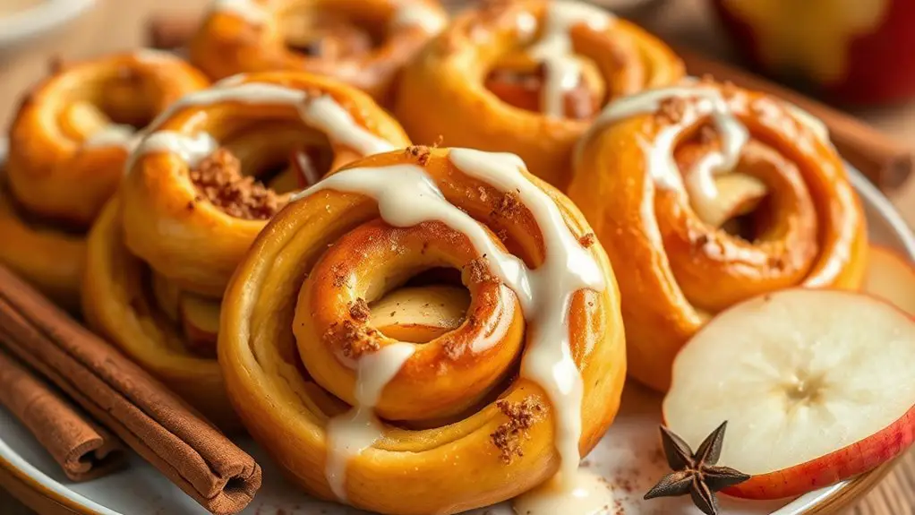 cinnamon rolls with apple pie