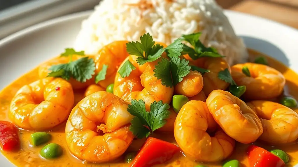 coconut infused shrimp curry