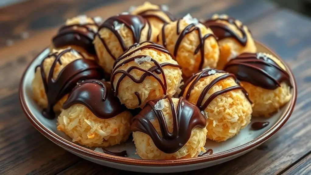 coconut macaroons with chocolate