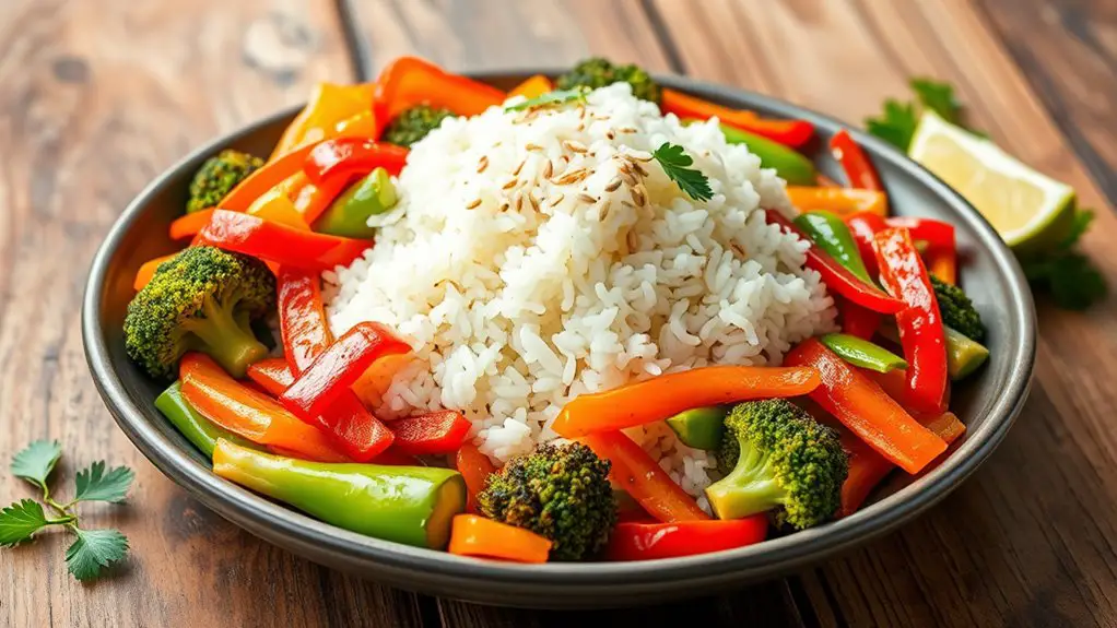 colorful vegetable rice dish