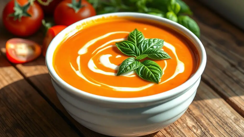 creamy basil infused tomato soup