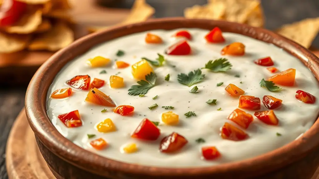 creamy cheese with peppers