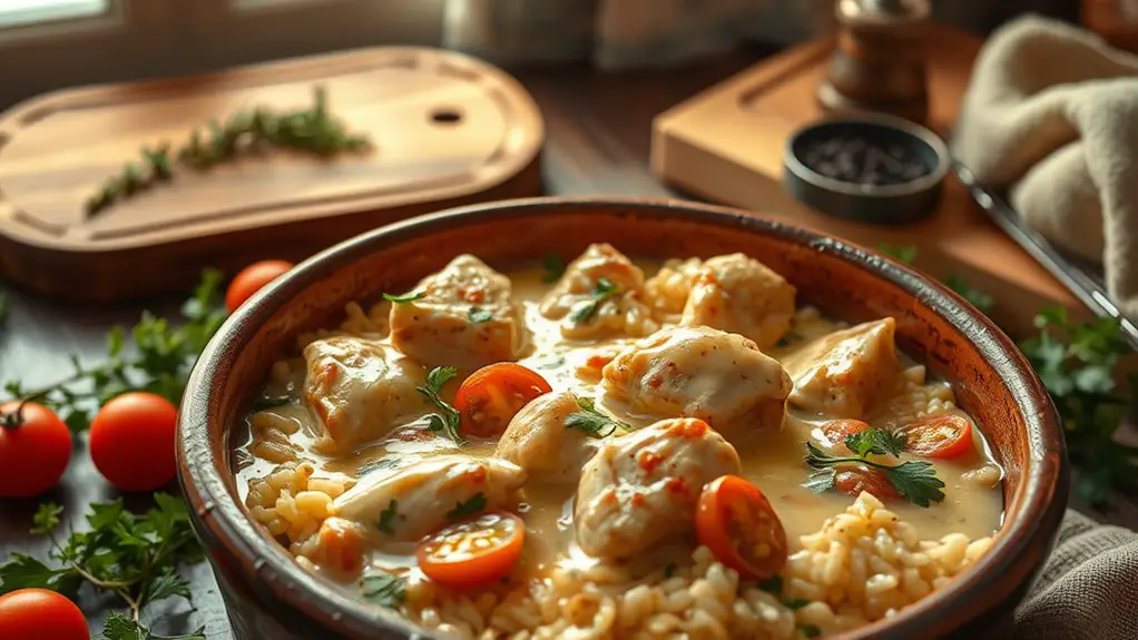 creamy chicken rice dish