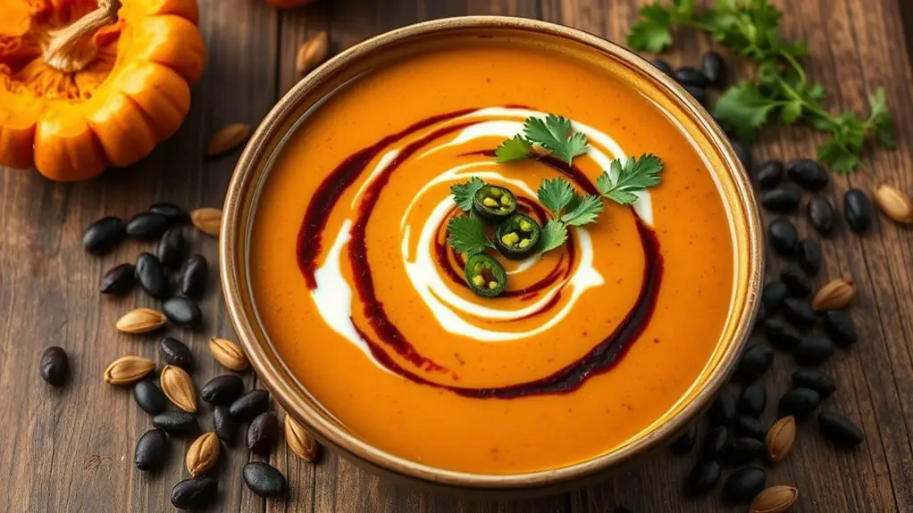 creamy pumpkin black bean soup