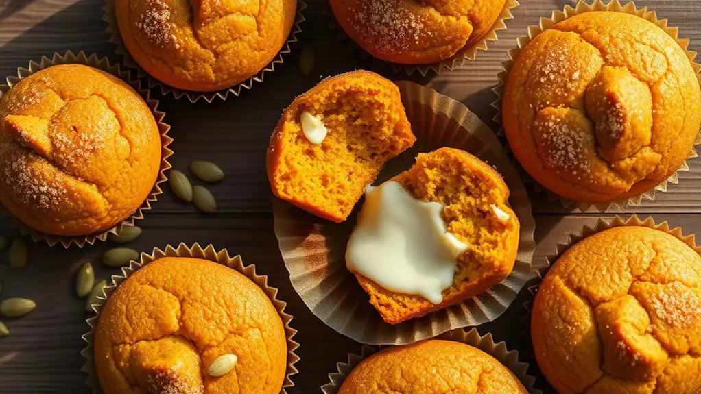 creamy pumpkin filled muffins