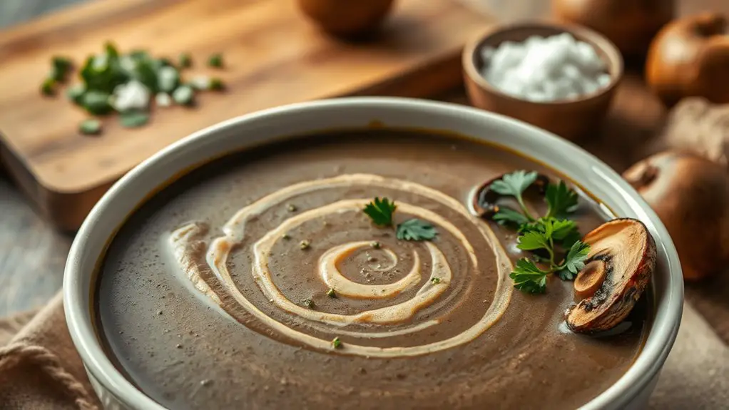 creamy rich mushroom soup