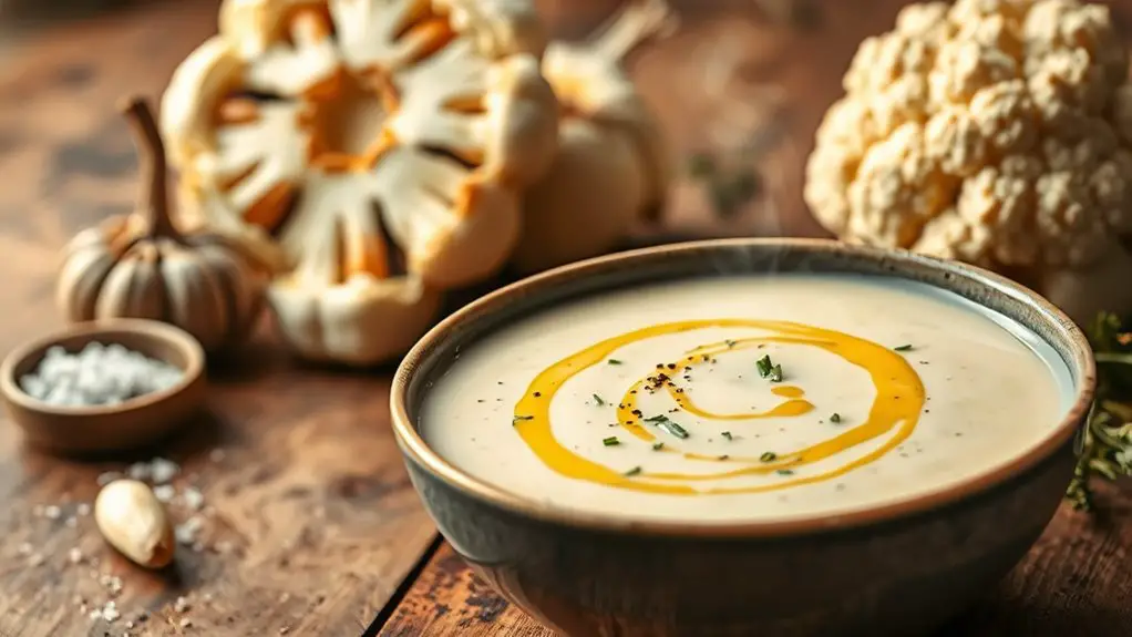 creamy roasted garlic soup