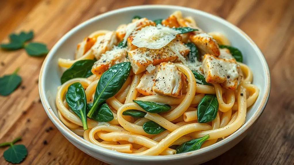 creamy spinach chicken pasta