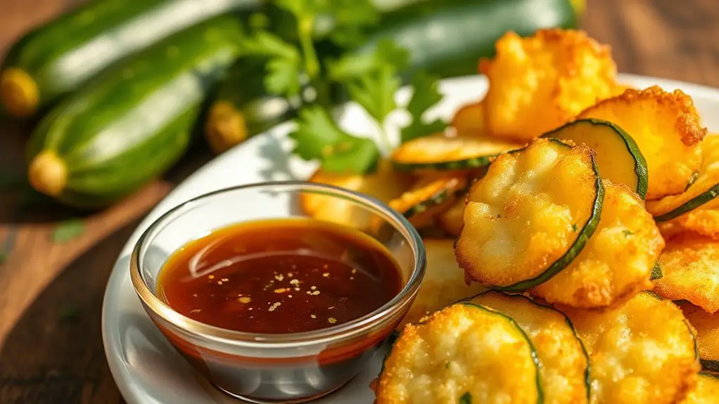 crispy zucchini with sauce