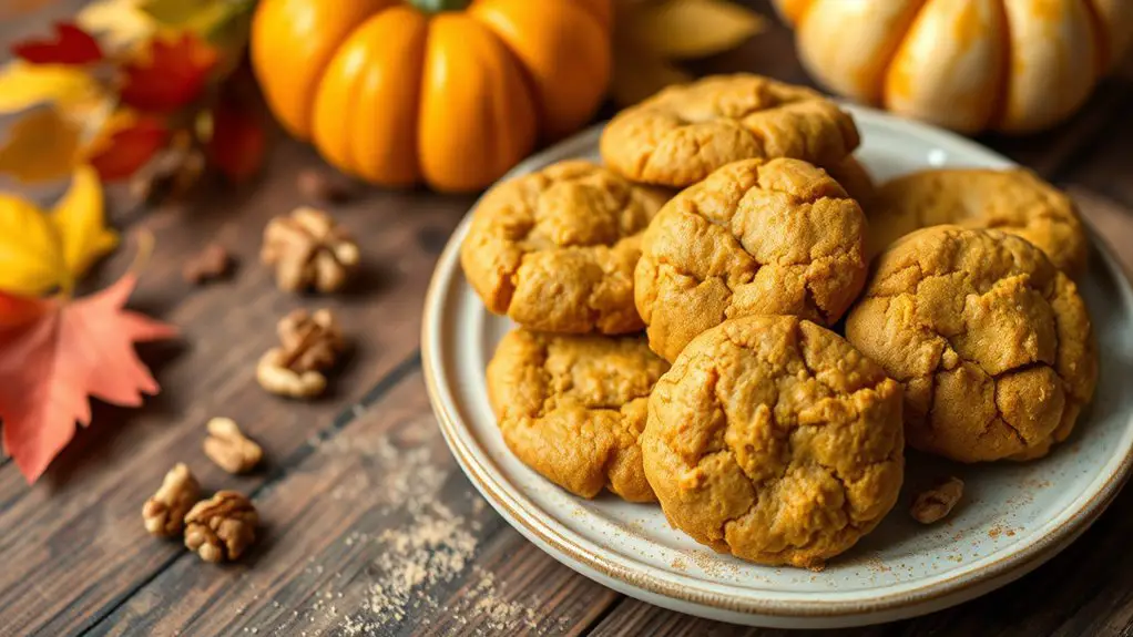 crunchy pumpkin walnut cookies