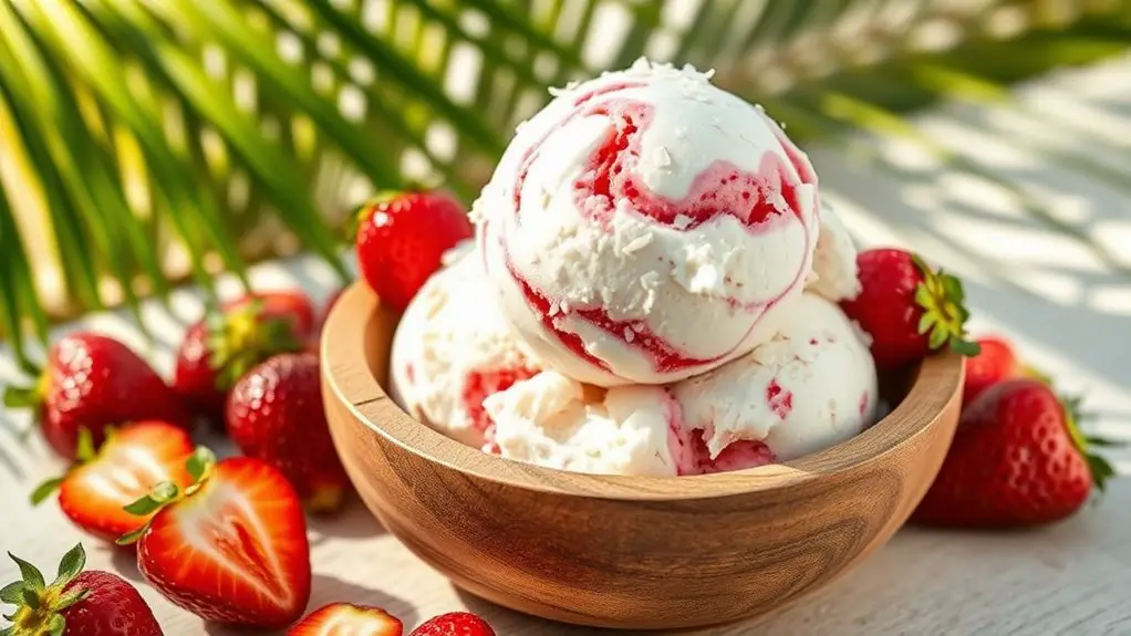 dairy free strawberry coconut ice cream