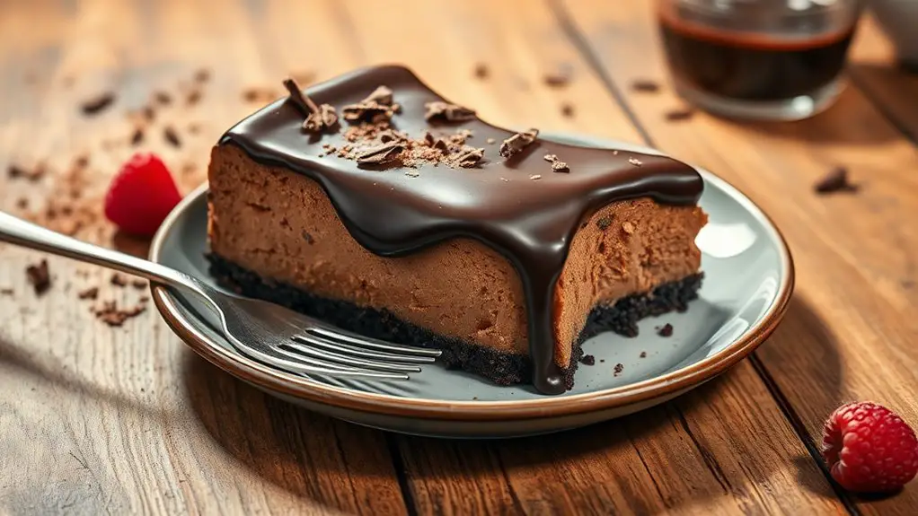 decadent chocolate cheesecake dessert