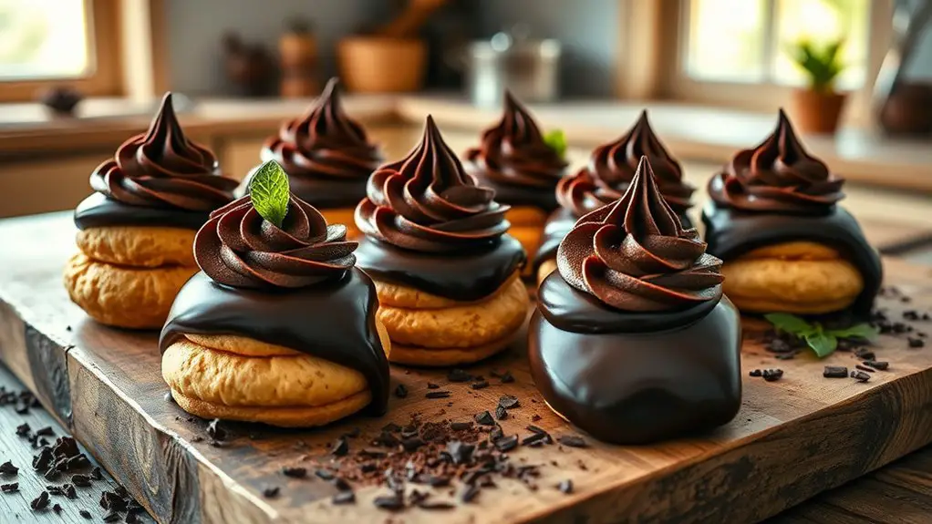 decadent chocolate cream puffs