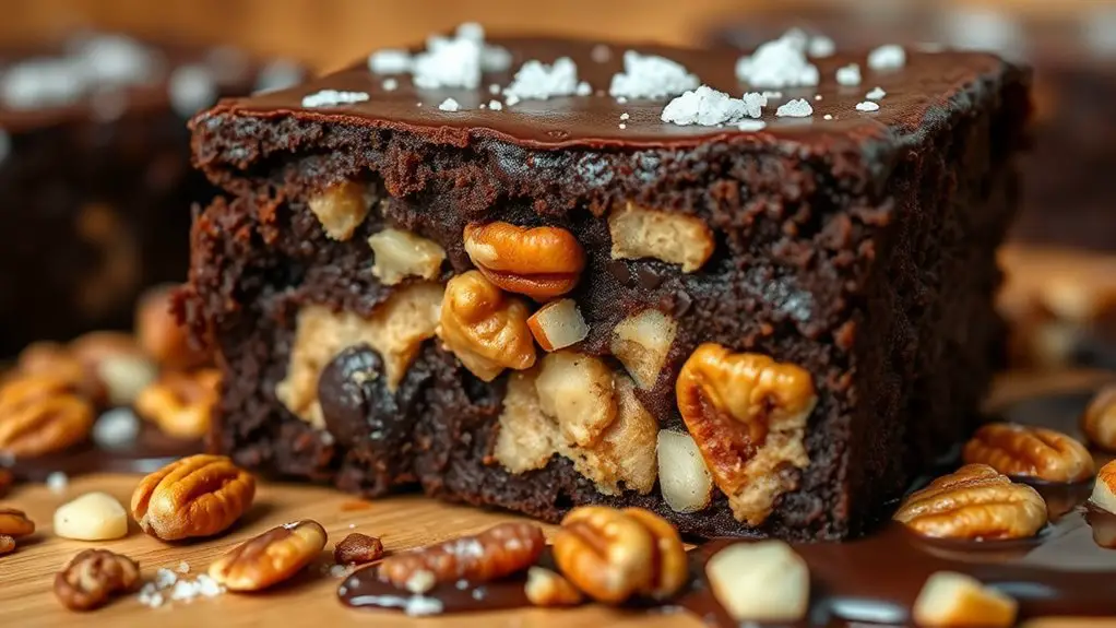 decadent nut filled brownie dessert