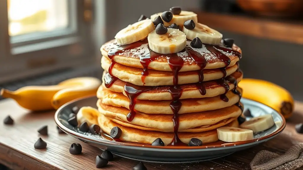 delicious banana chocolate pancakes