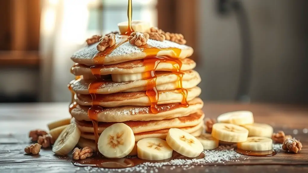 delicious banana nut pancakes