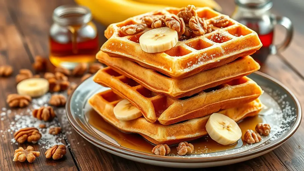 delicious banana nut waffles