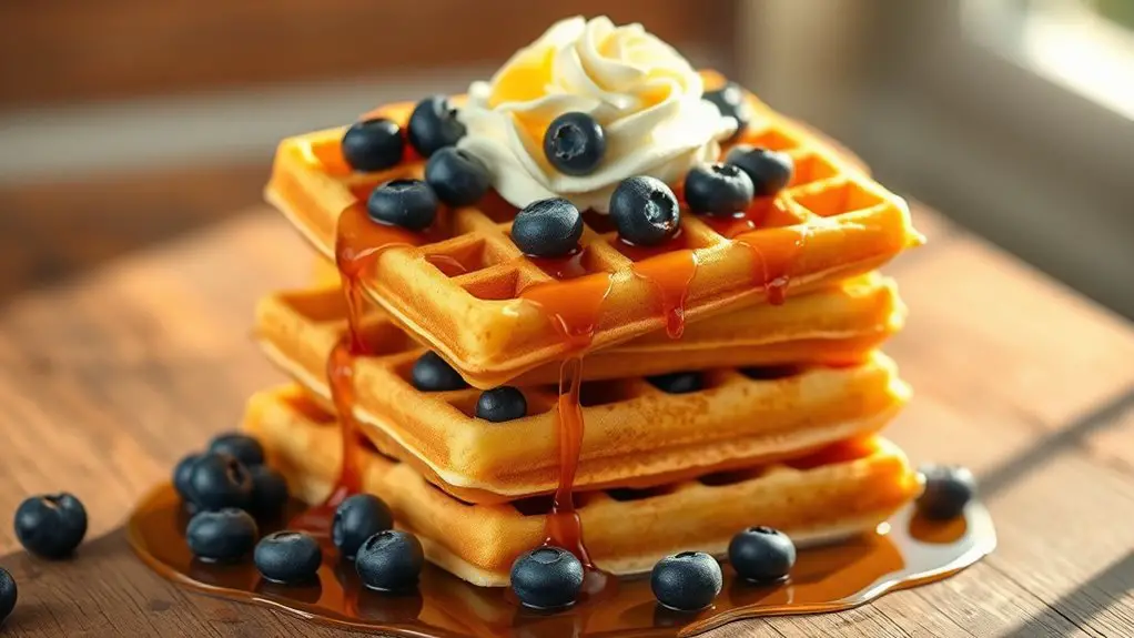 delicious blueberry buttermilk waffles