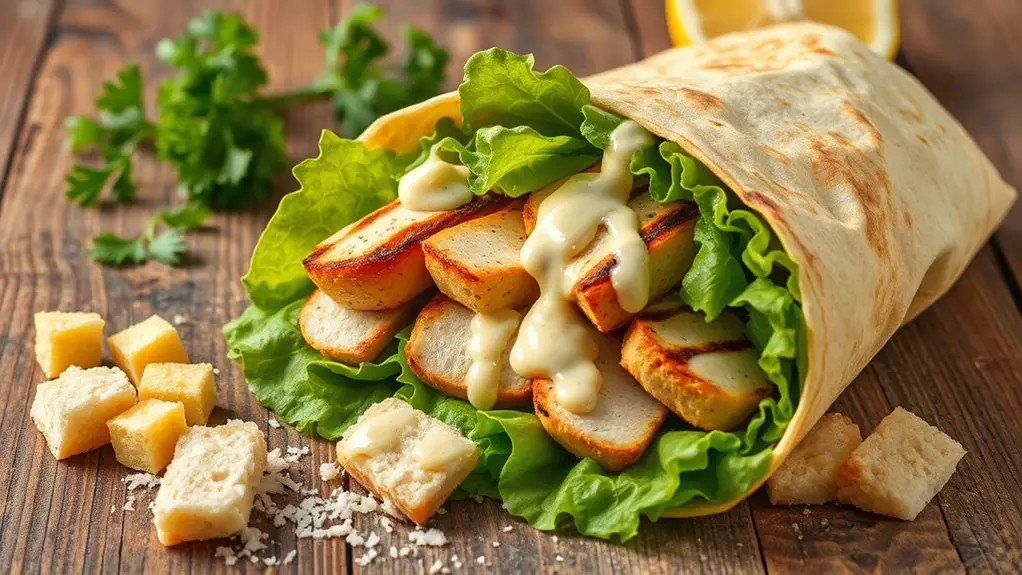 delicious chicken caesar wrap