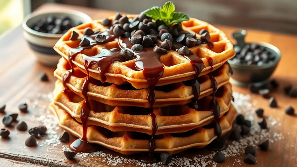 delicious chocolate chip waffles