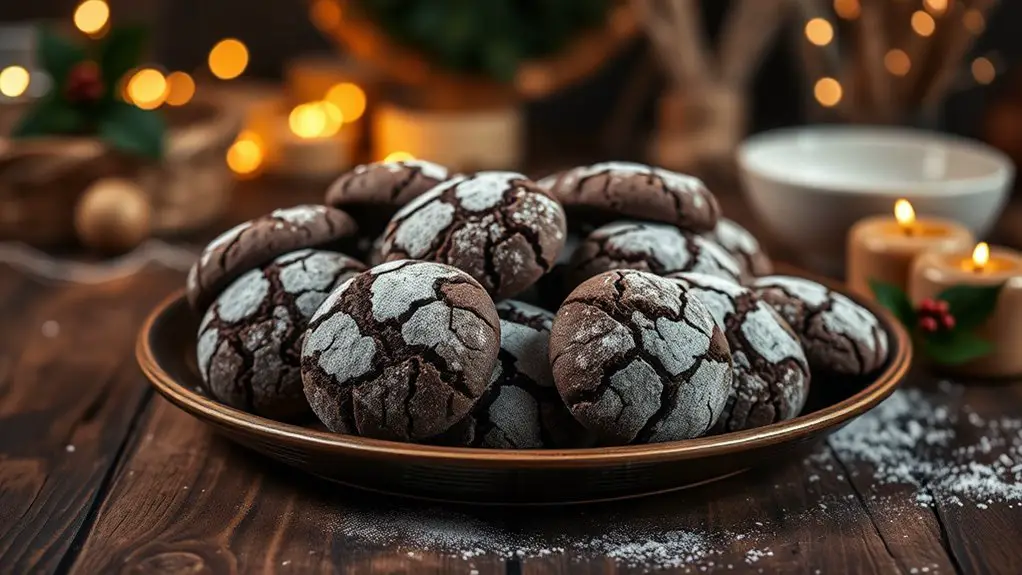 delicious chocolate crinkle cookies