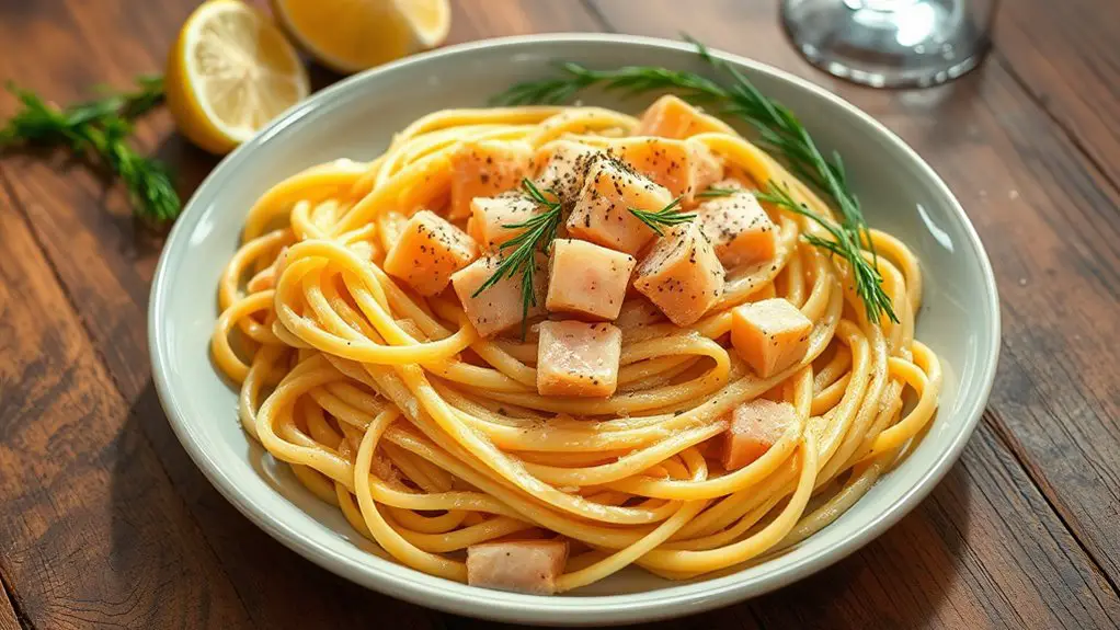 delicious creamy salmon pasta