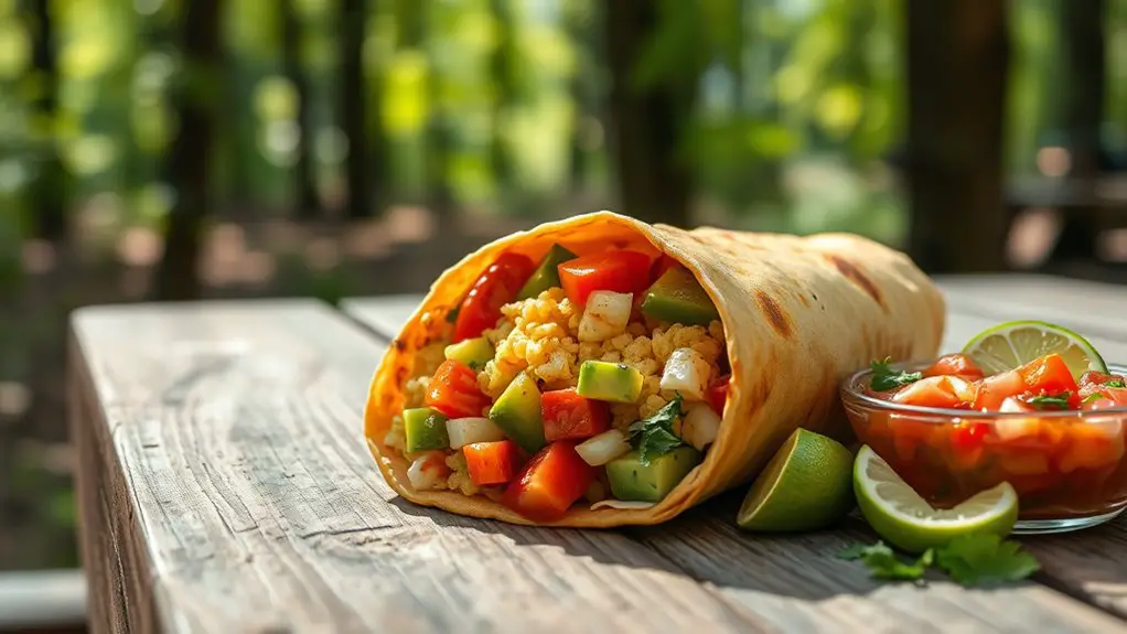 delicious morning meal wrap