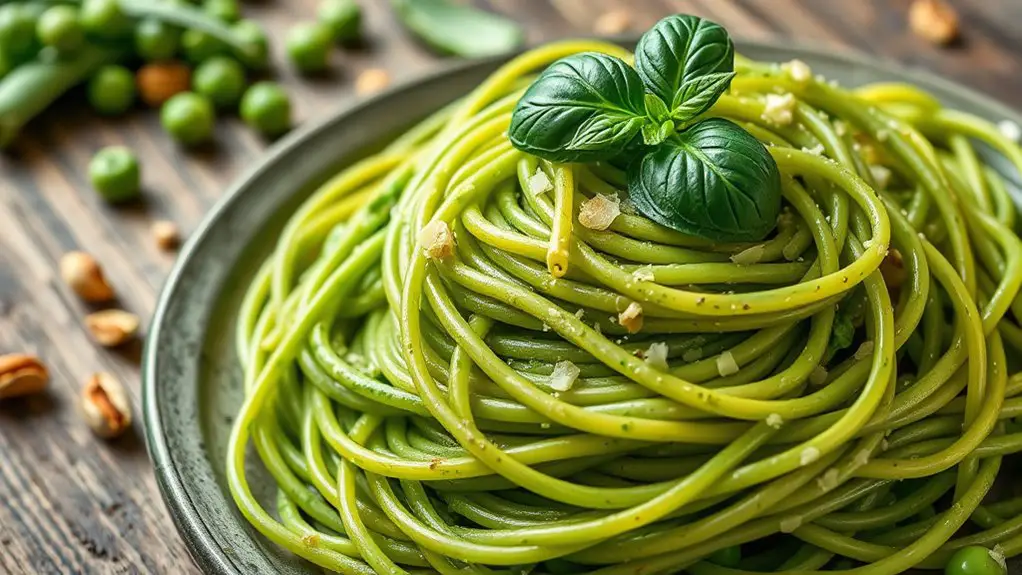 delicious pea pesto pasta