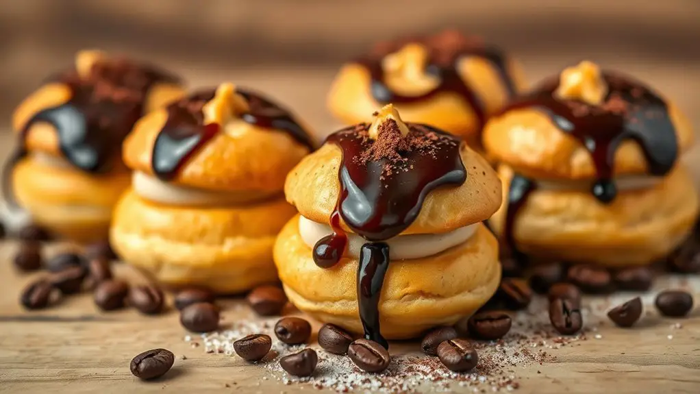 espresso filled cream puffs