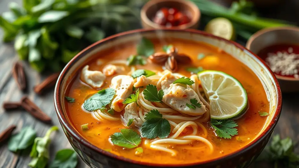 flavorful spicy chicken broth