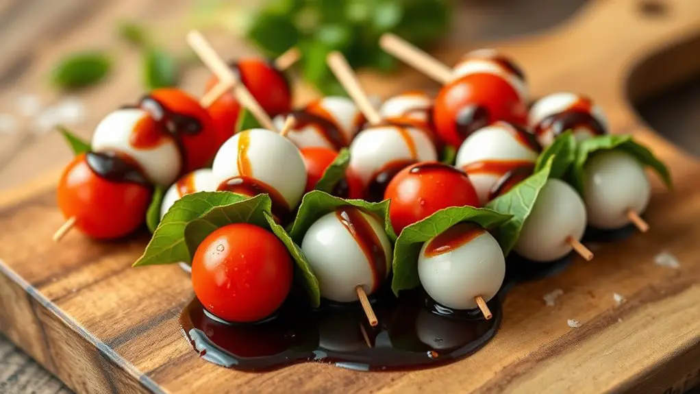 fresh mozzarella basil bites