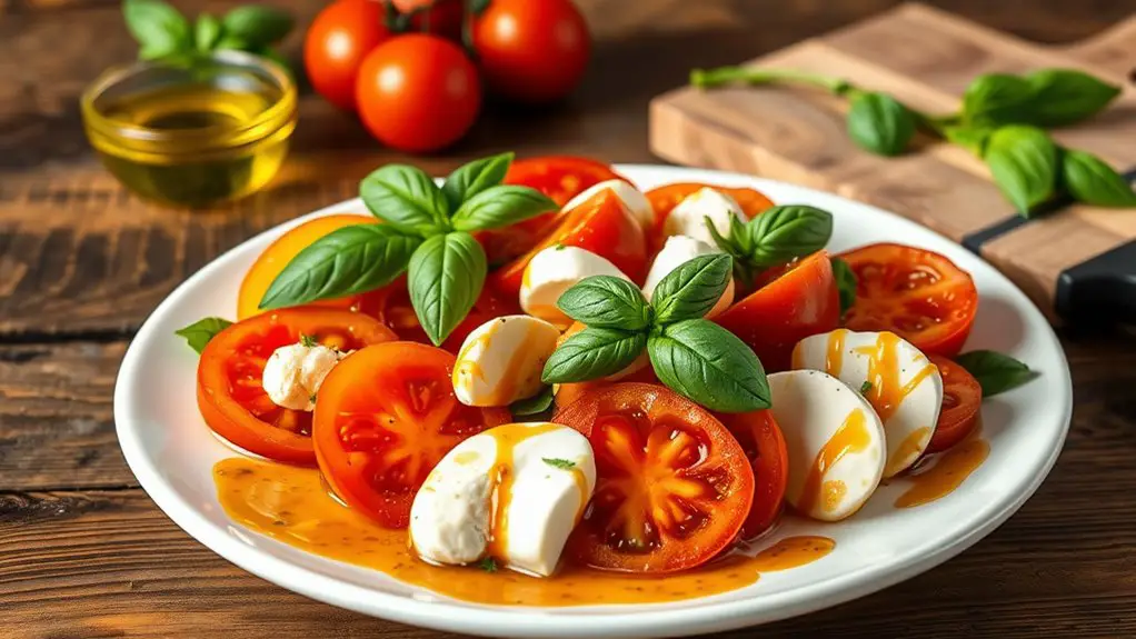 fresh mozzarella basil tomatoes