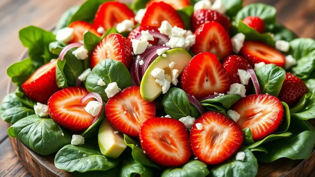 fresh strawberry spinach salad