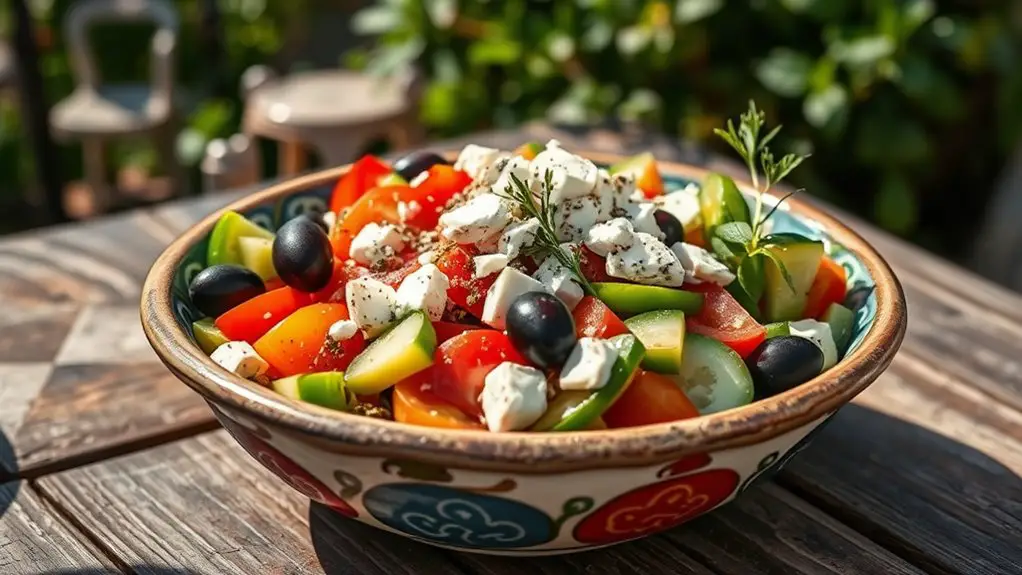 fresh vegetables and feta