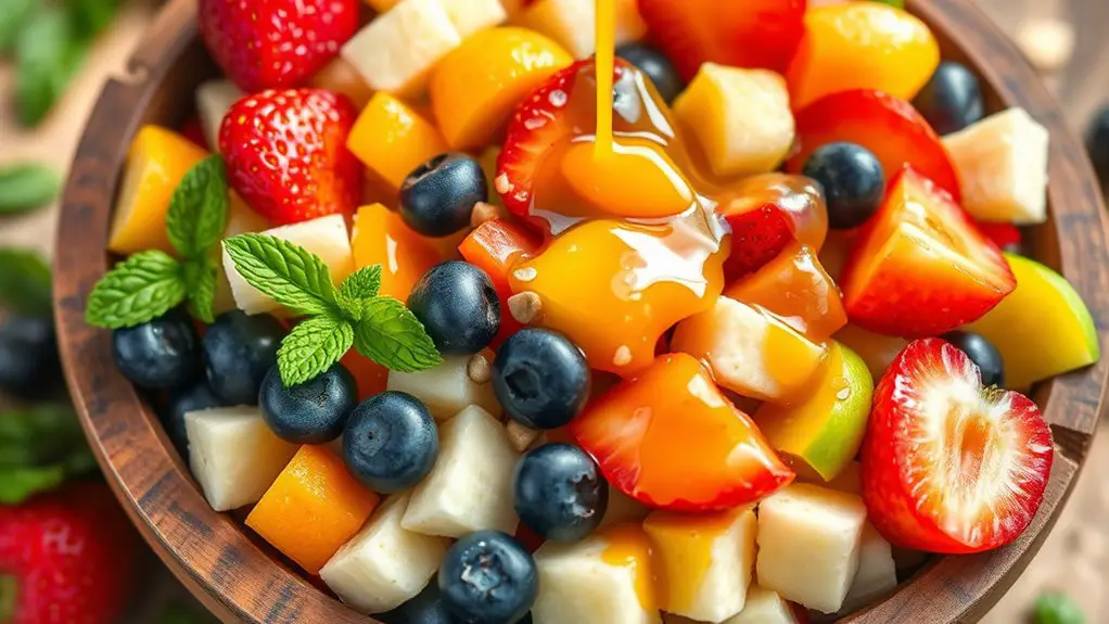 fruit salad with honey mustard