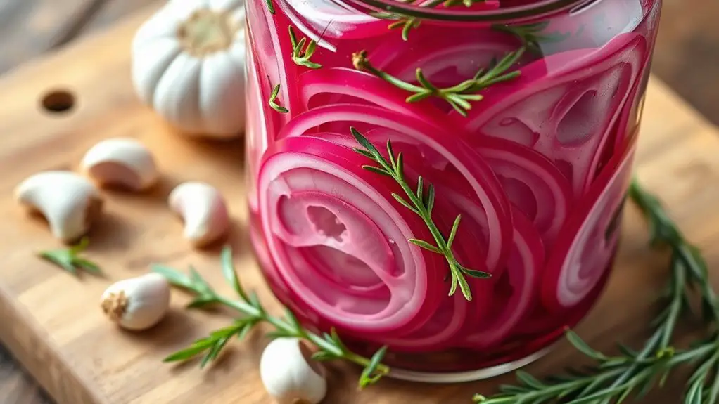 garlic herb pickled onions