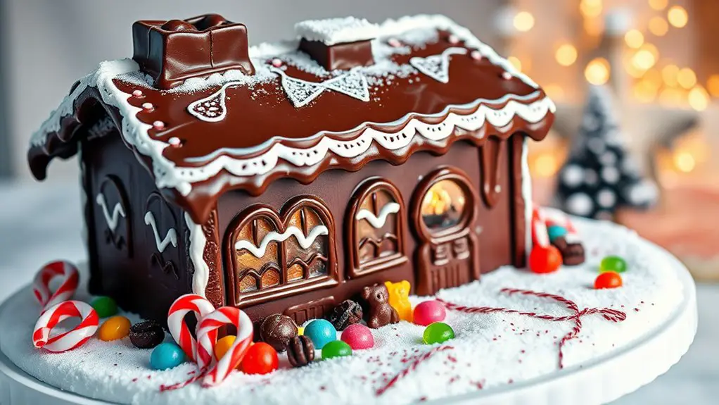 gingerbread house with chocolate