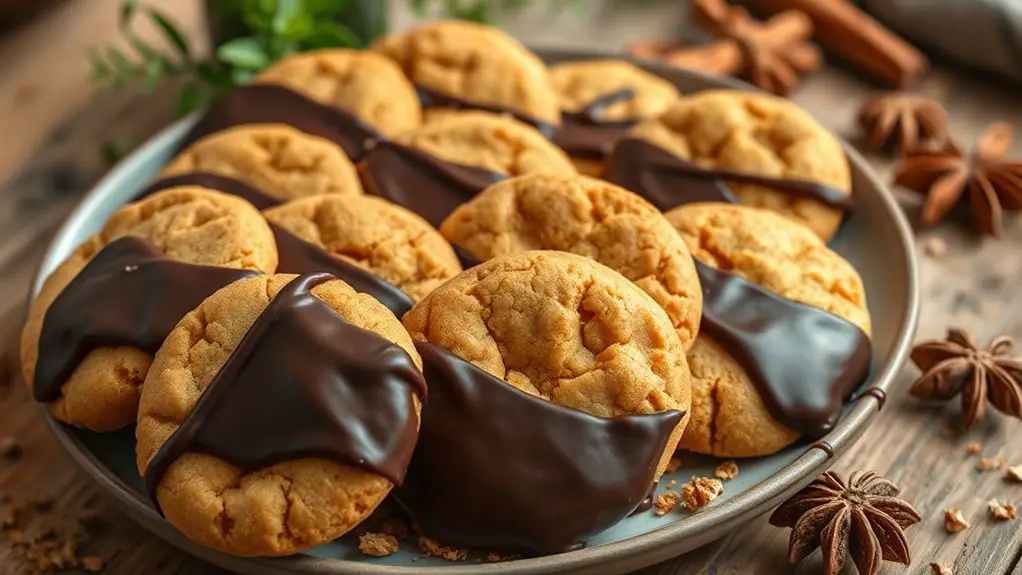 gingersnap cookies with chocolate