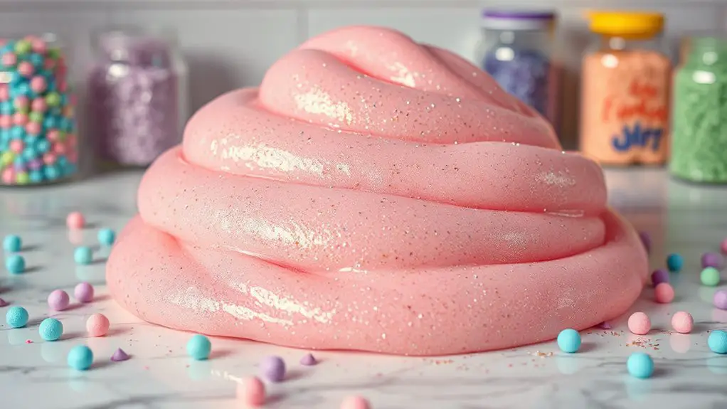 glittery fluffy slime creation