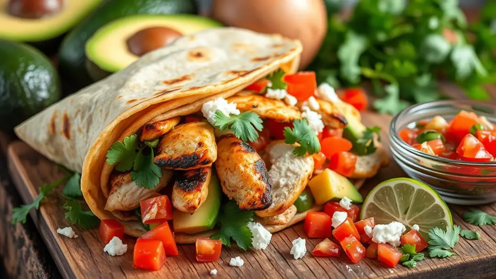 grilled chicken avocado burrito