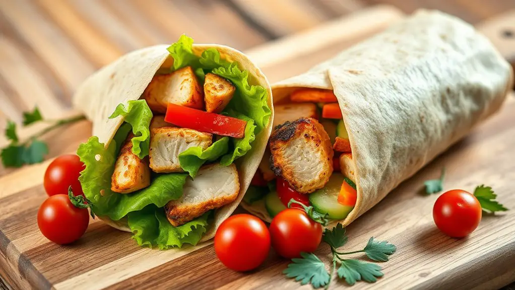 grilled chicken vegetable wrap