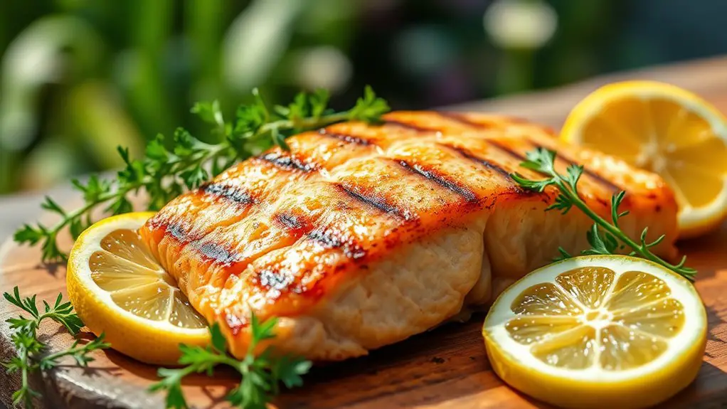 grilled salmon with herbs