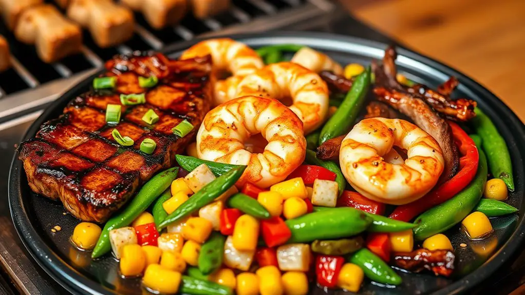 grilled steak and shrimp