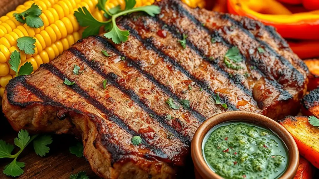 grilled t bone with chimichurri