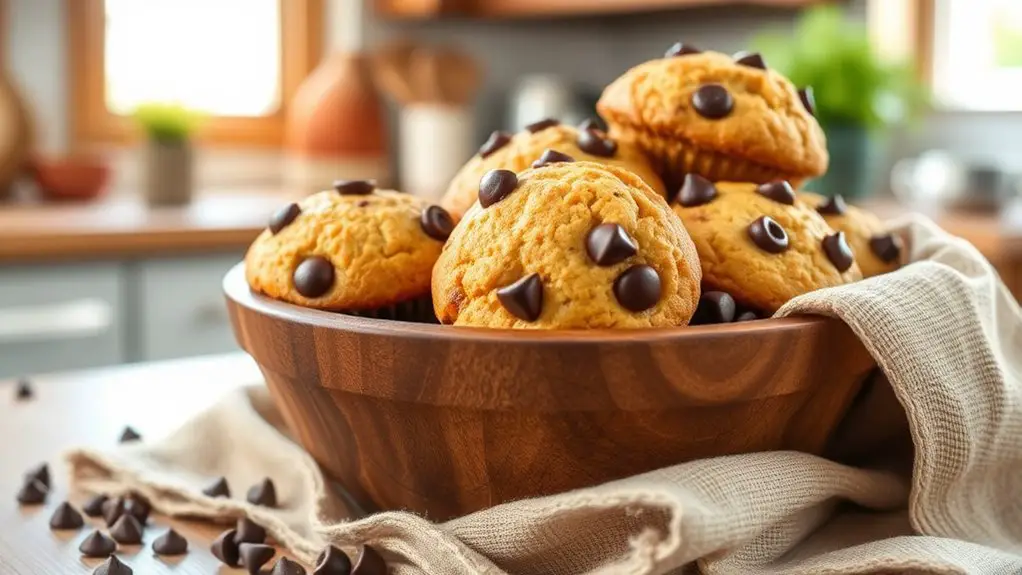 healthy chocolate chip muffins